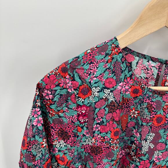 EVEREVE NWT Sutton Cotton Tie Waist Long Sleeve Floral Dress // M - Picture 7 of 16